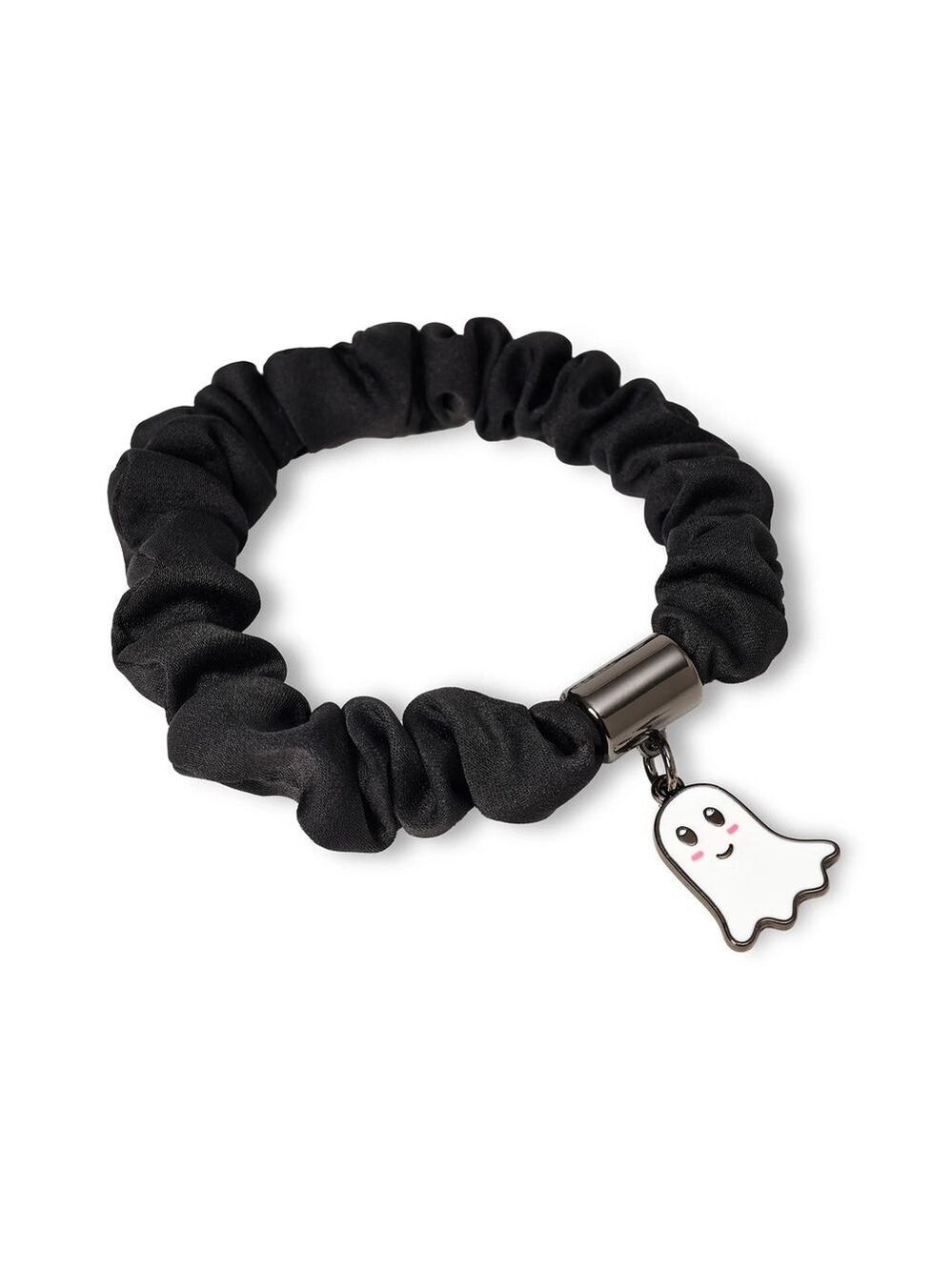 Black Scrunchie with Ghost Charm Halloween NWT